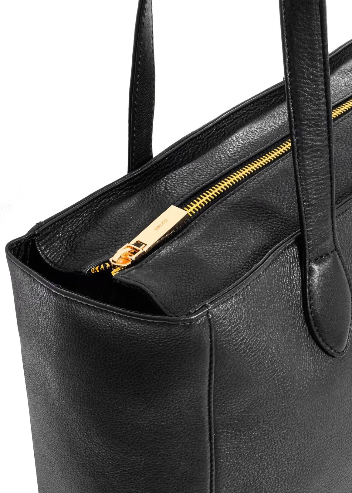 Czarna skórzana torebka shopper damska