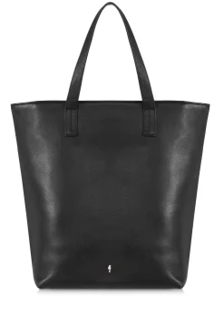 Czarna skórzana torebka shopper