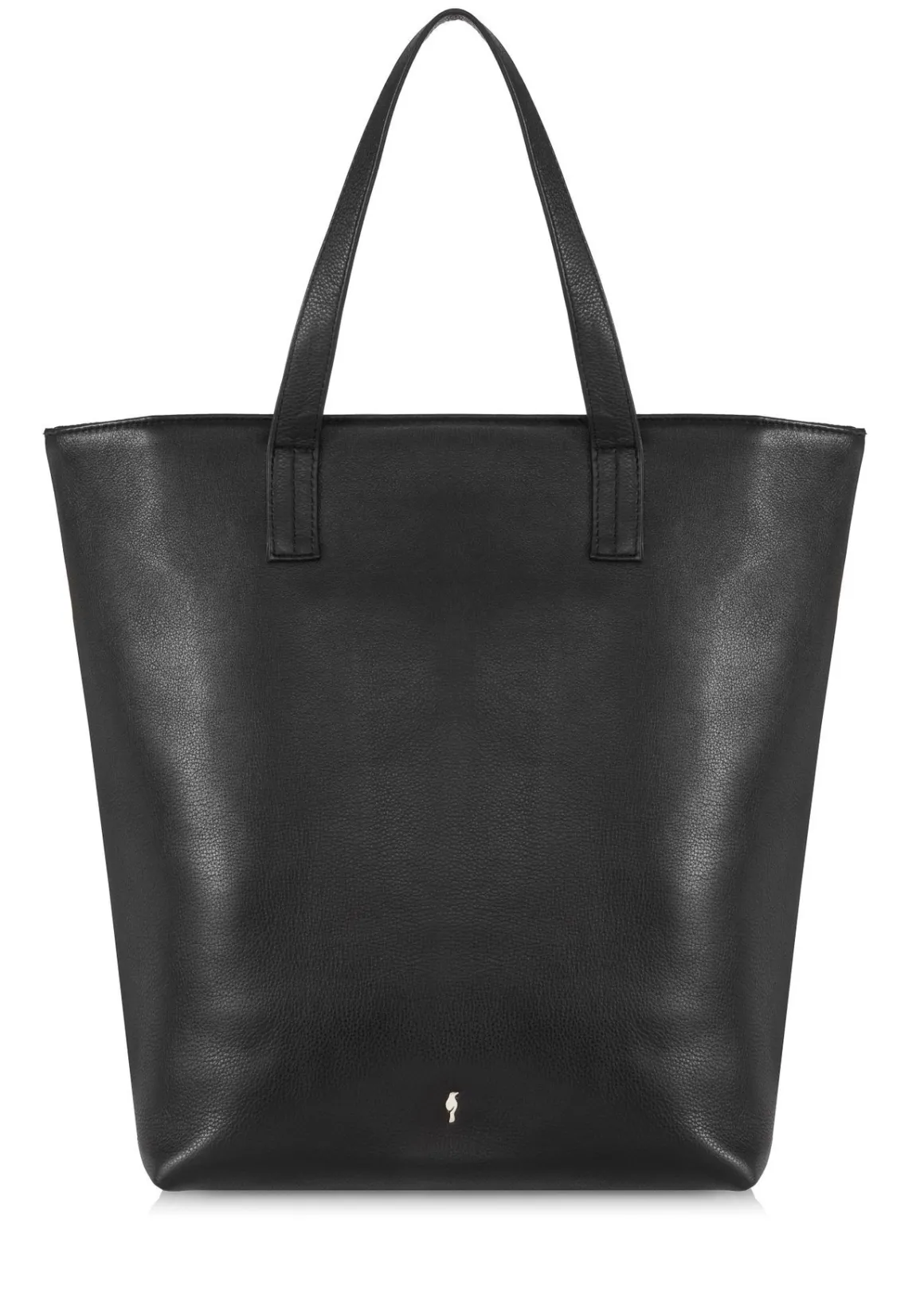Czarna skórzana torebka shopper