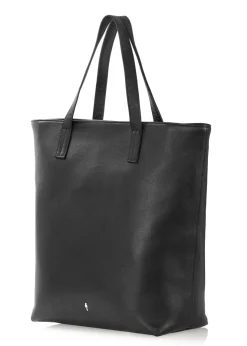 Czarna skórzana torebka shopper
