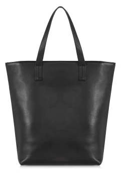Czarna skórzana torebka shopper