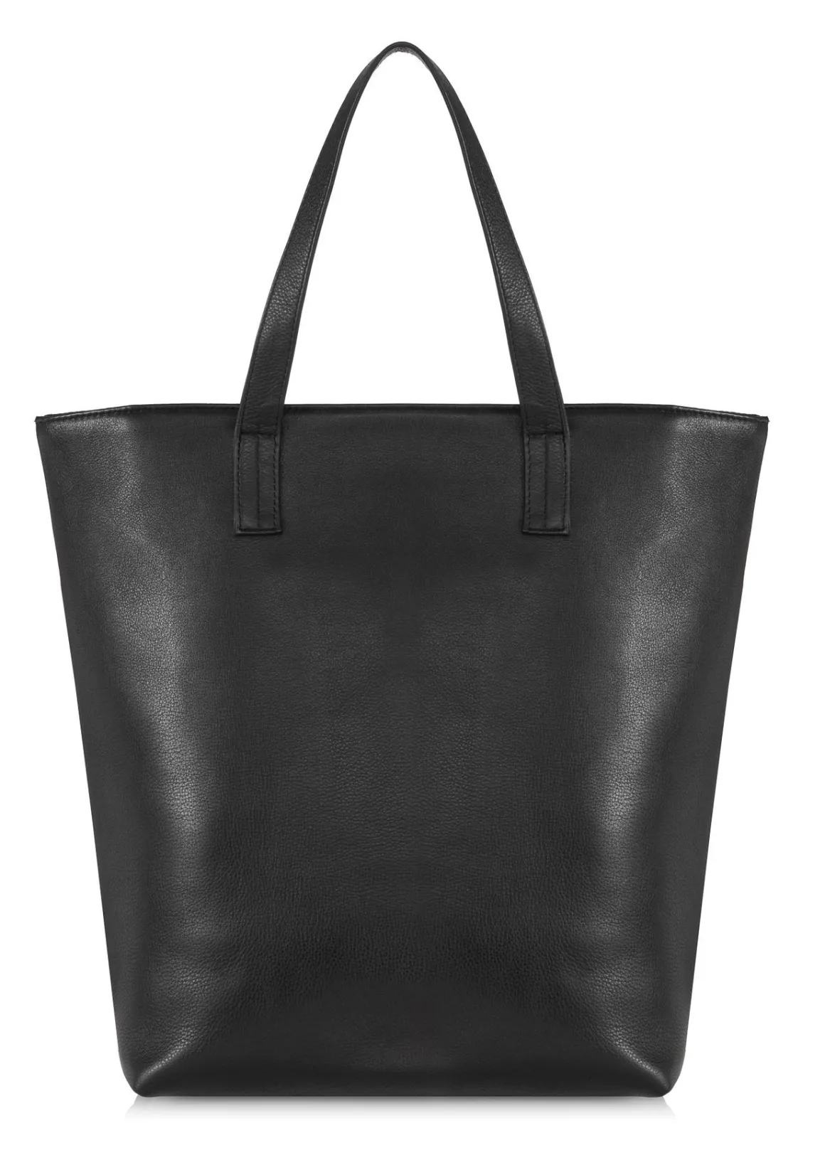 Czarna skórzana torebka shopper
