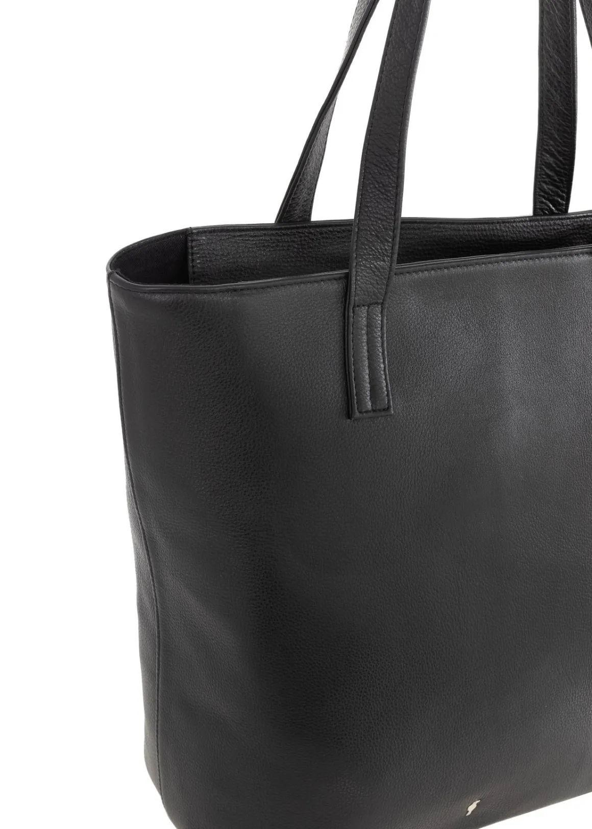 Czarna skórzana torebka shopper