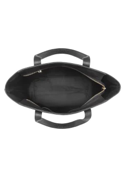 Czarna skórzana torebka shopper