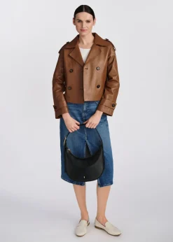 Czarna skórzana torebka w stylu hobo