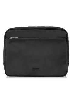 Czarna teczka damska z kieszenią na laptop