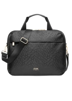 Czarna torba damska z monogramem