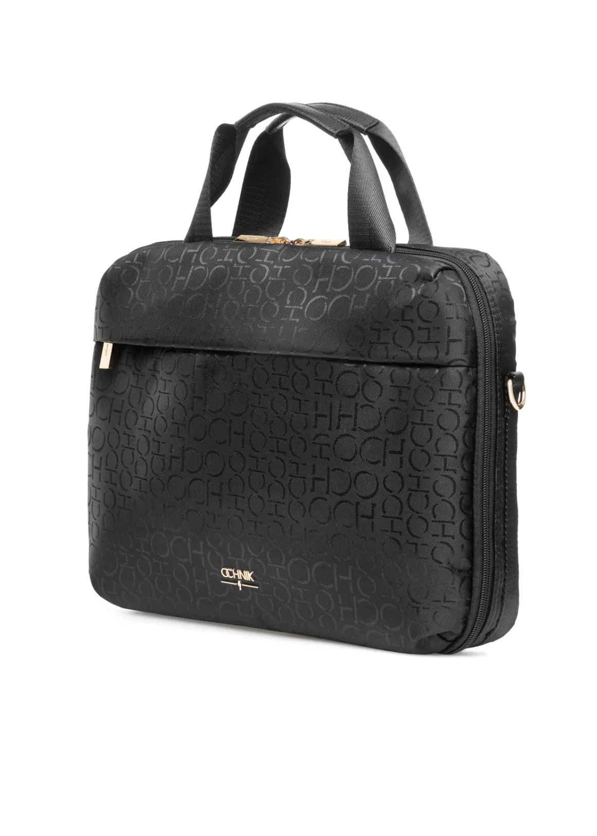 Czarna torba damska z monogramem
