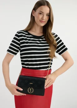 Czarna torebka damska z monogramem