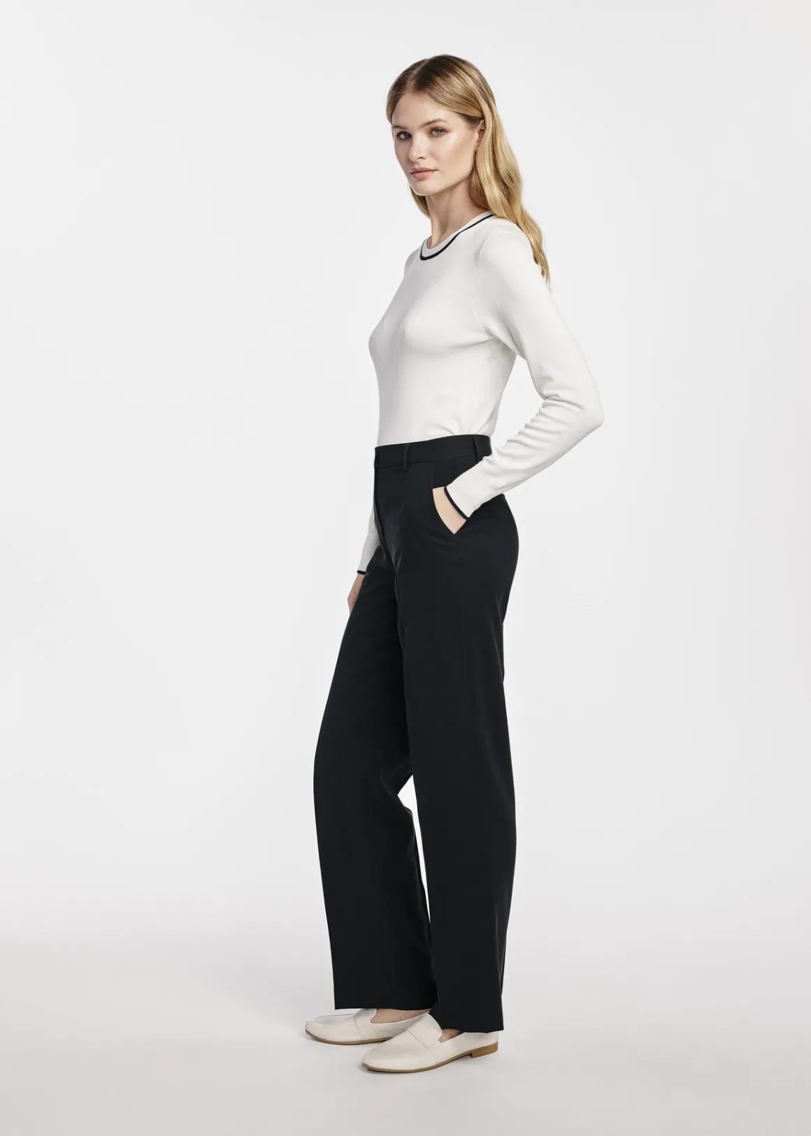 Czarne eleganckie spodnie damskie