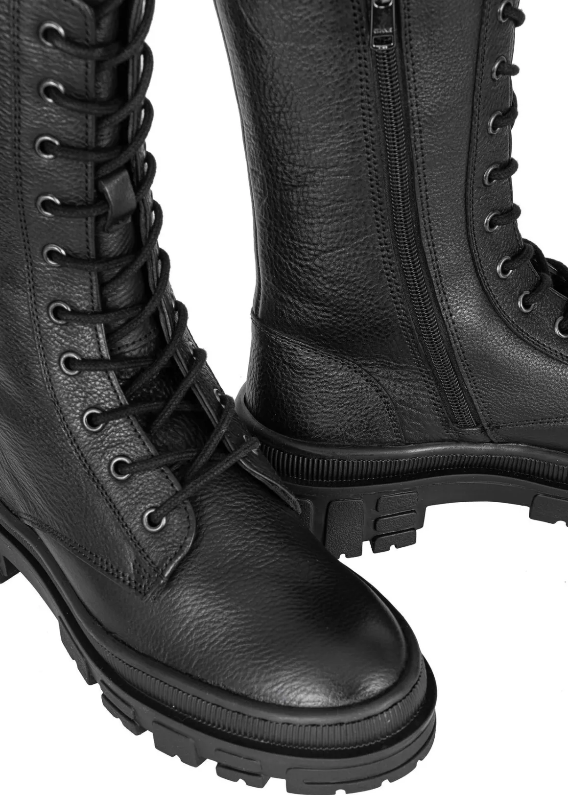 Czarne skórzane buty damskie