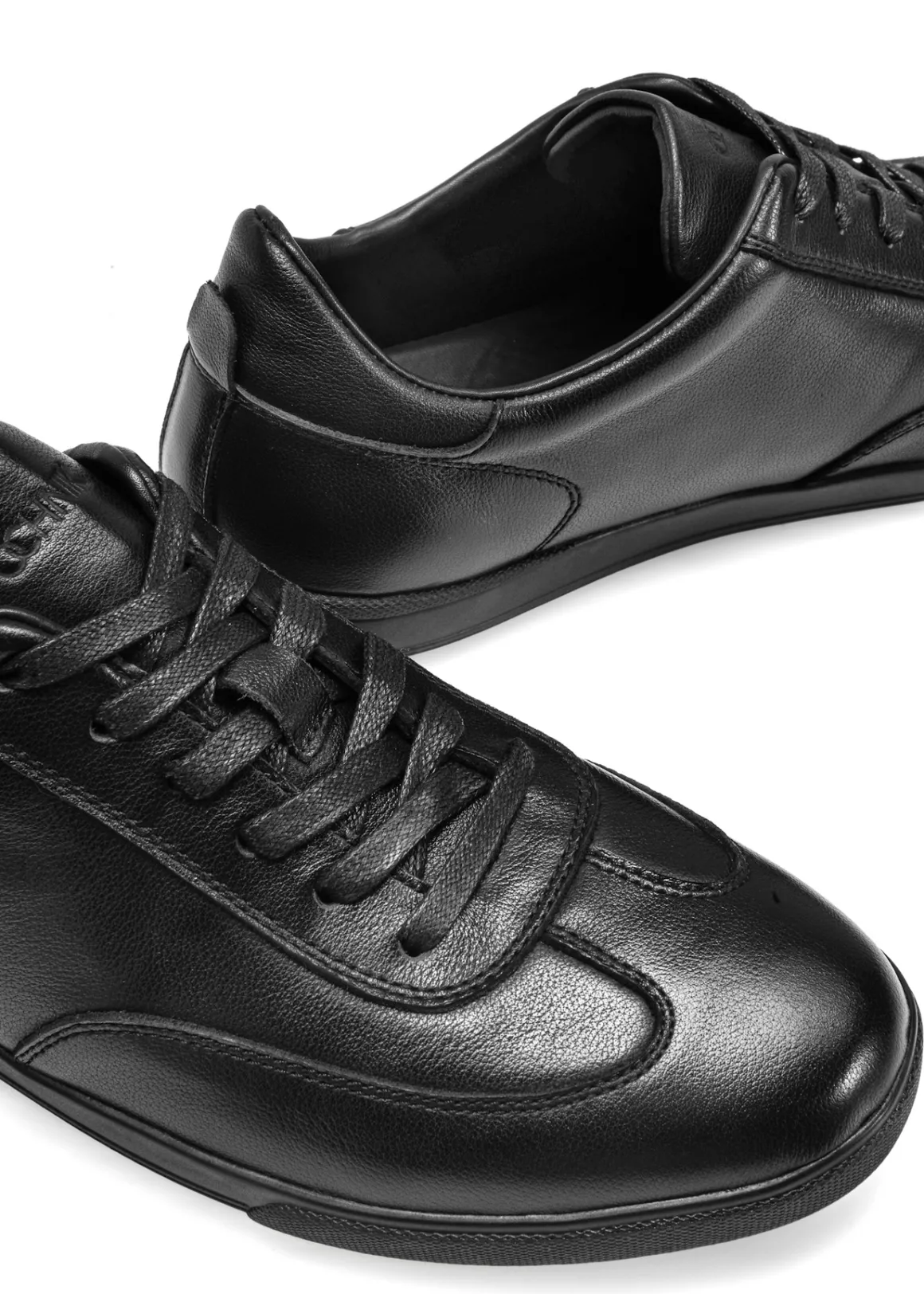 Czarne skórzane buty męskie