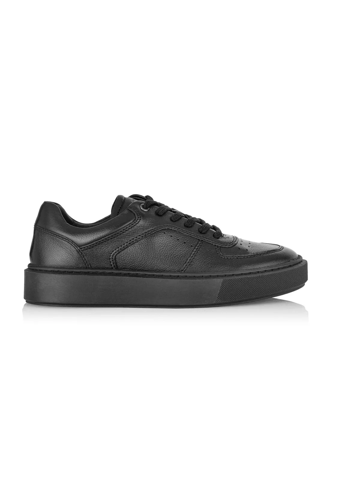 Czarne skórzane buty sportowe męskie