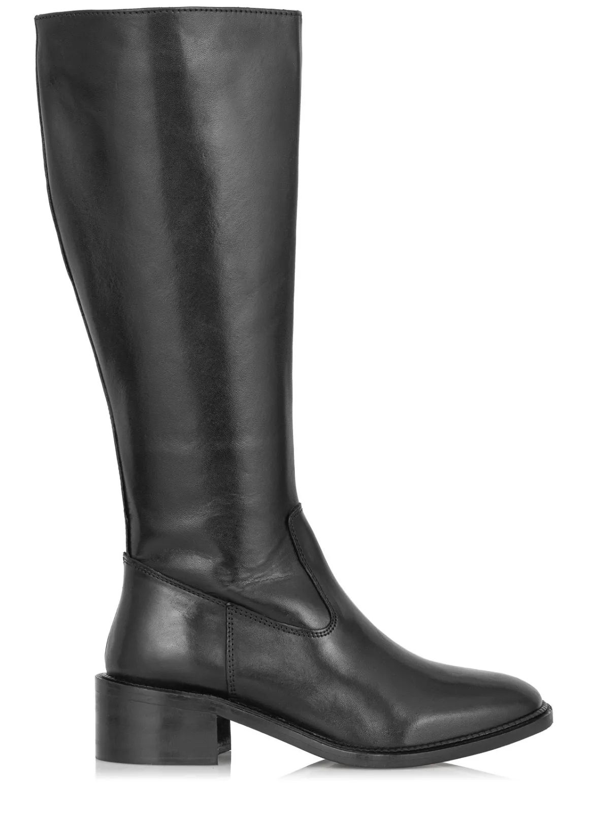 Czarne skórzane kozaki damskie