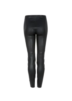 Czarne skórzane legginsy damskie