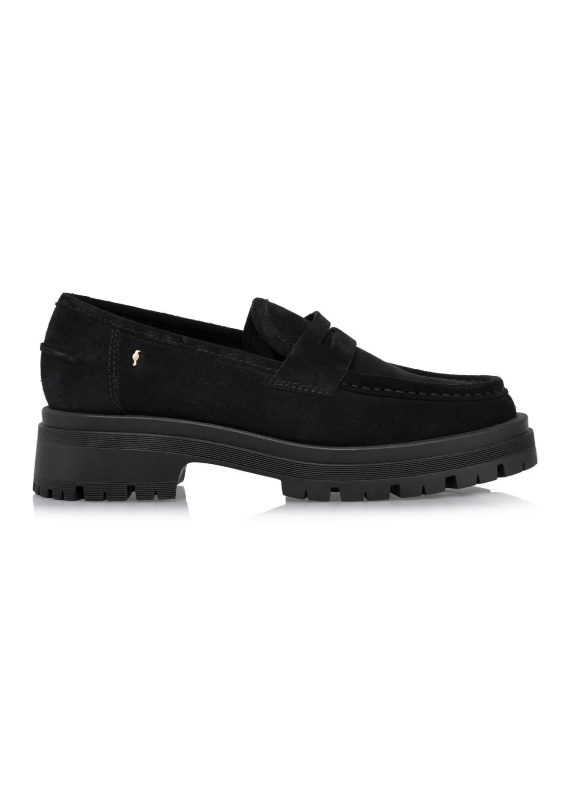 Czarne skórzane loafersy damskie