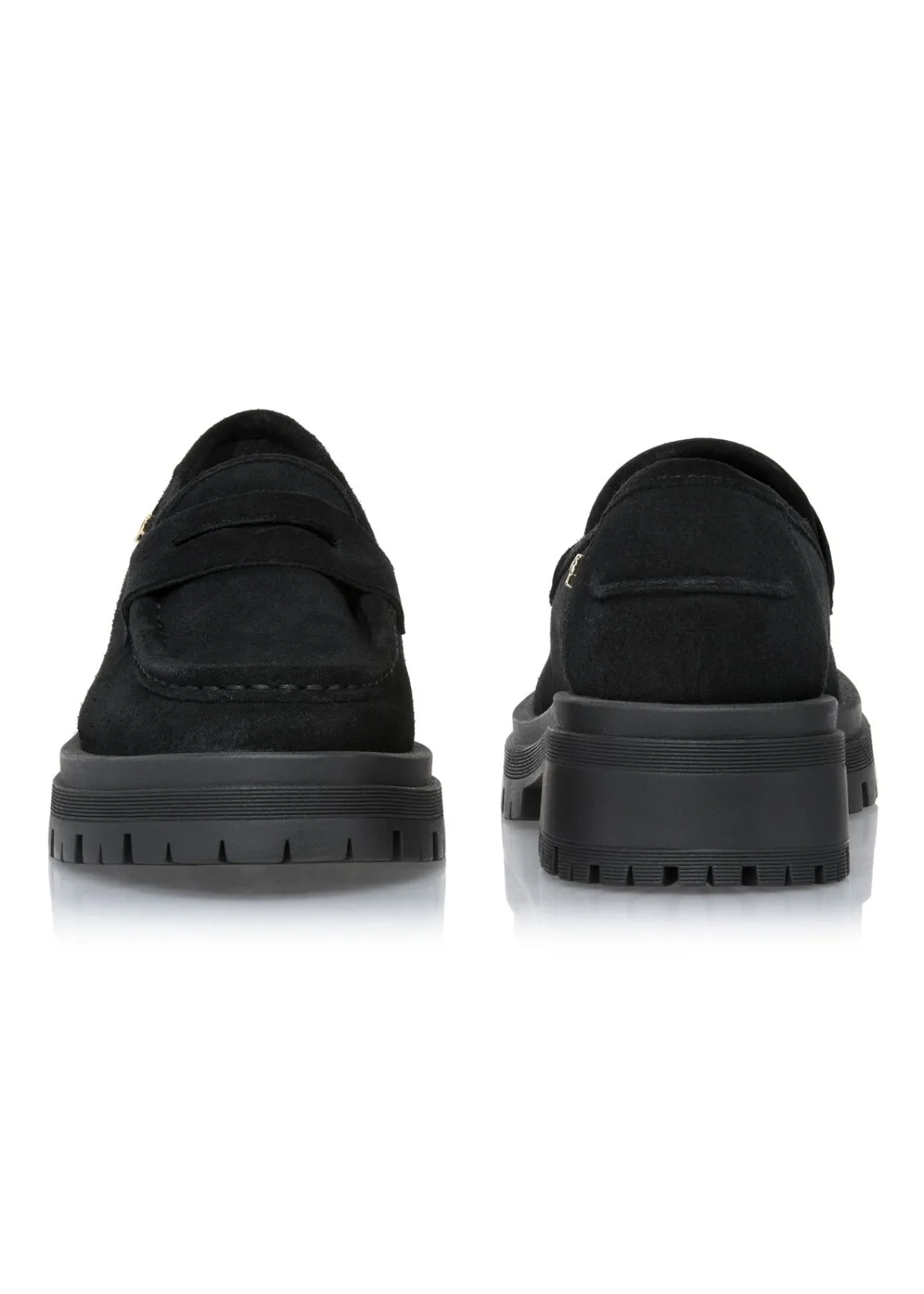 Czarne skórzane loafersy damskie
