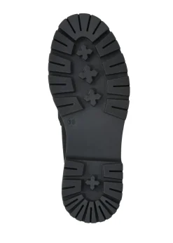 Czarne skórzane loafersy damskie