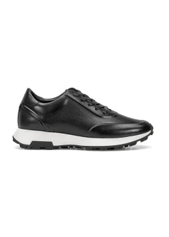 Czarne skórzane sneakersy męskie