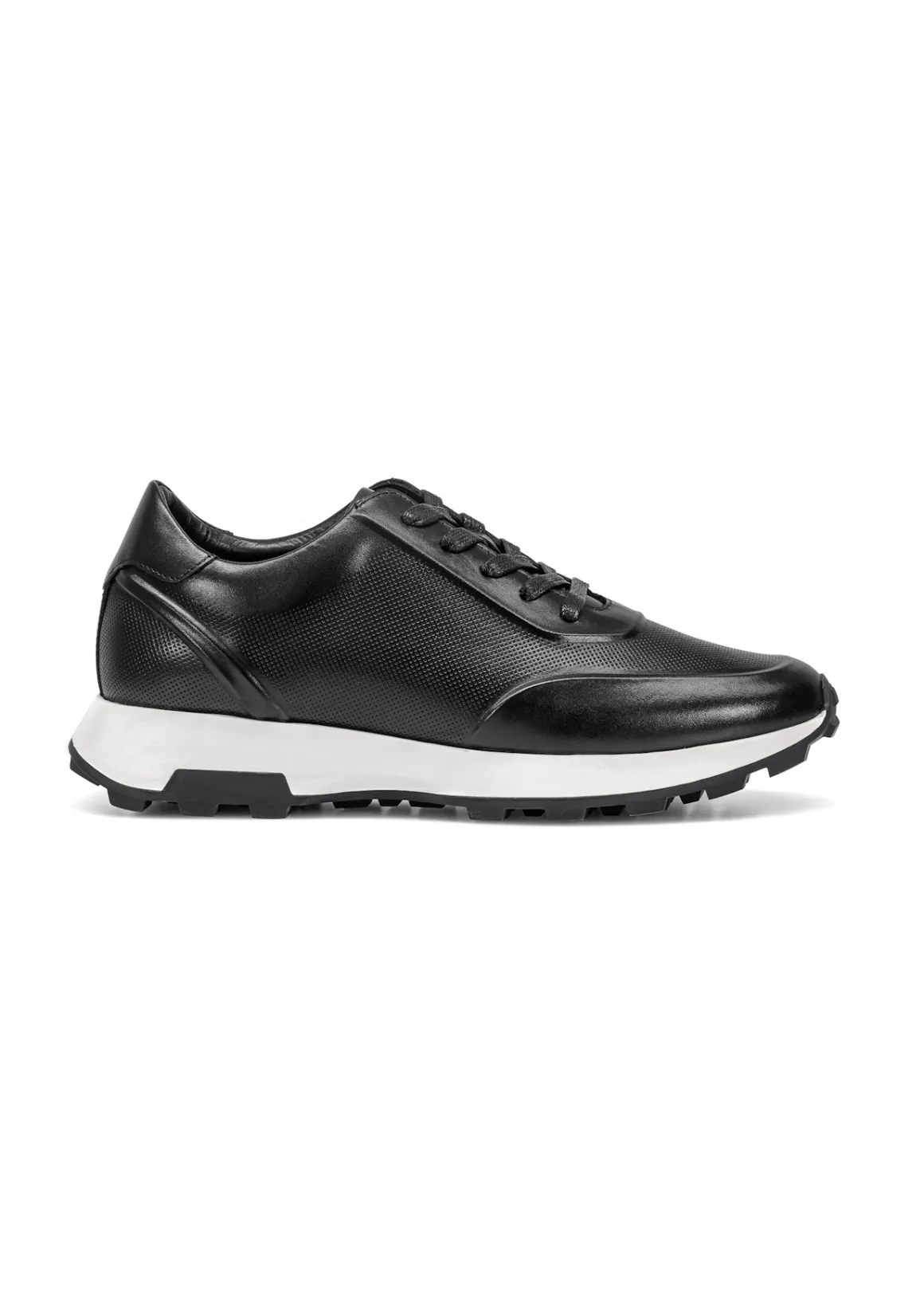Czarne skórzane sneakersy męskie