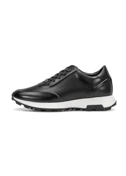 Czarne skórzane sneakersy męskie