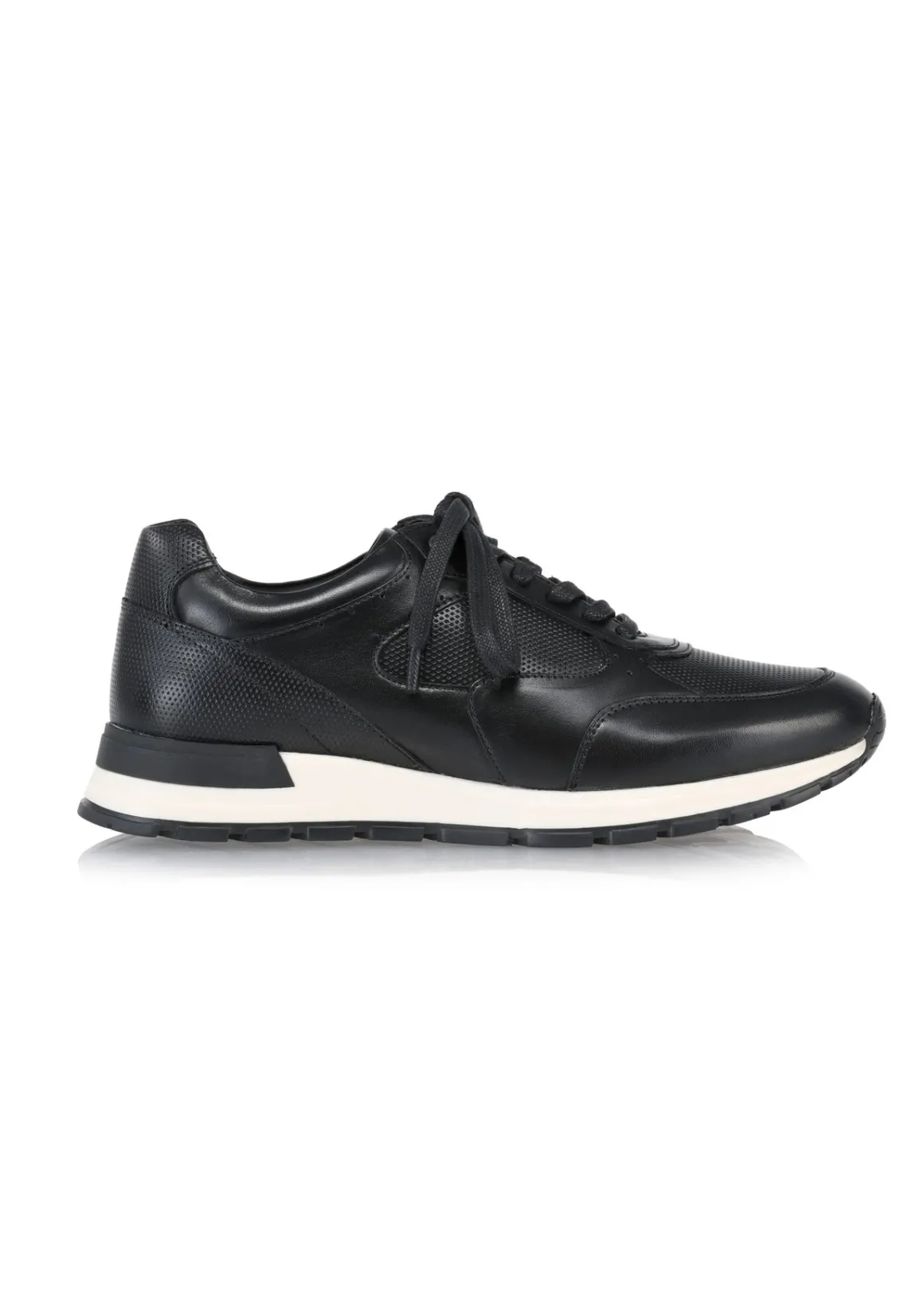 Czarne skórzane sneakersy męskie