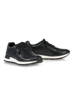 Czarne skórzane sneakersy męskie
