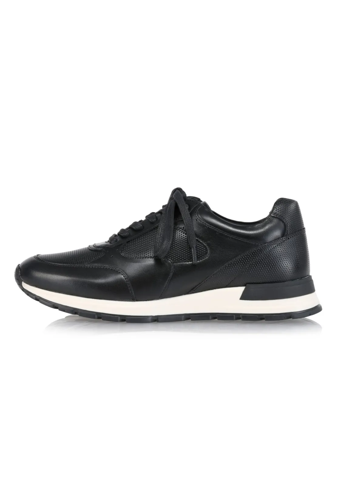 Czarne skórzane sneakersy męskie