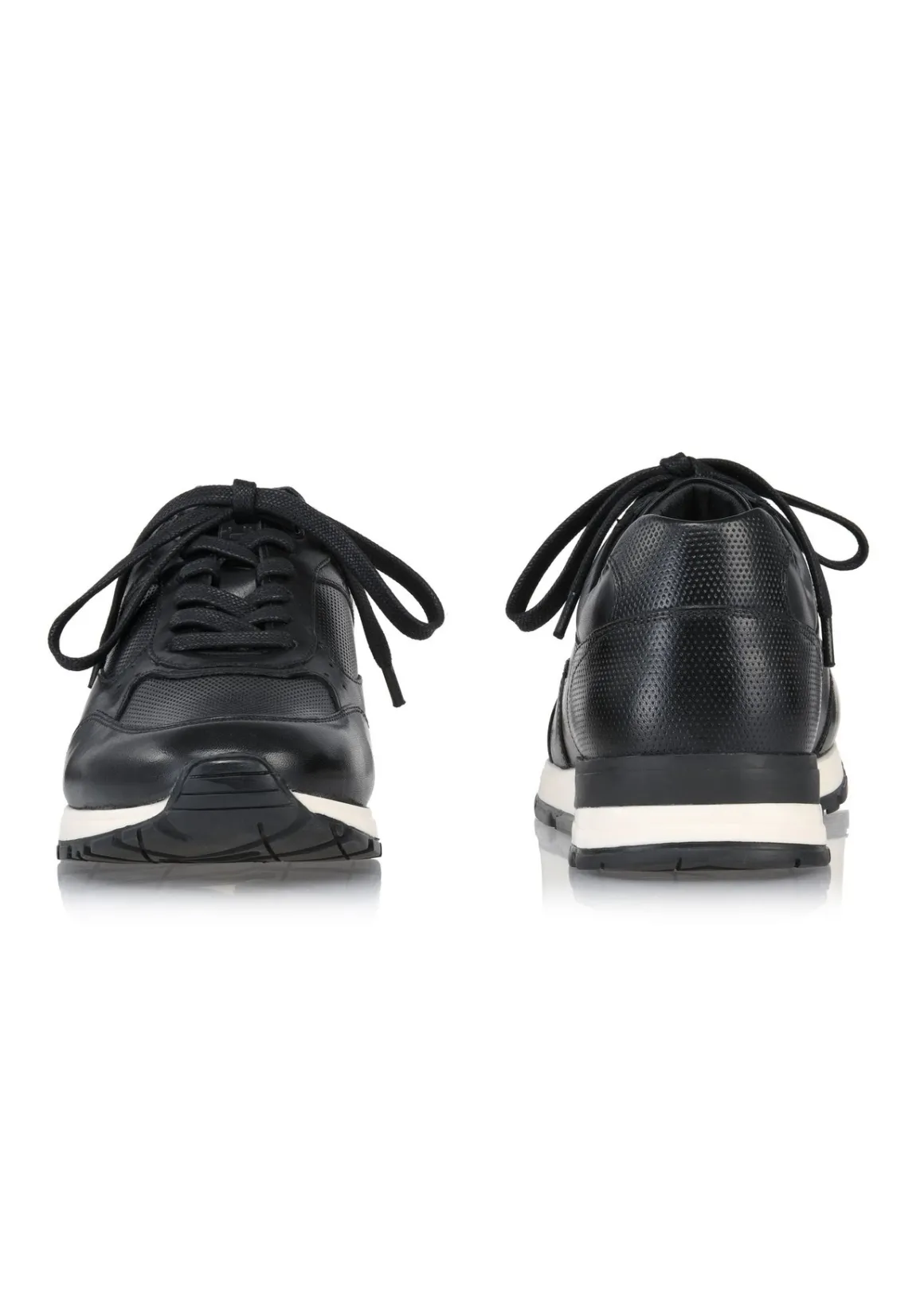 Czarne skórzane sneakersy męskie