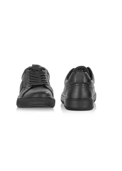 Czarne skórzane sneakersy męskie