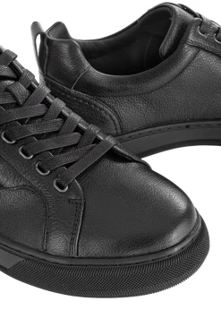 Czarne skórzane sneakersy męskie