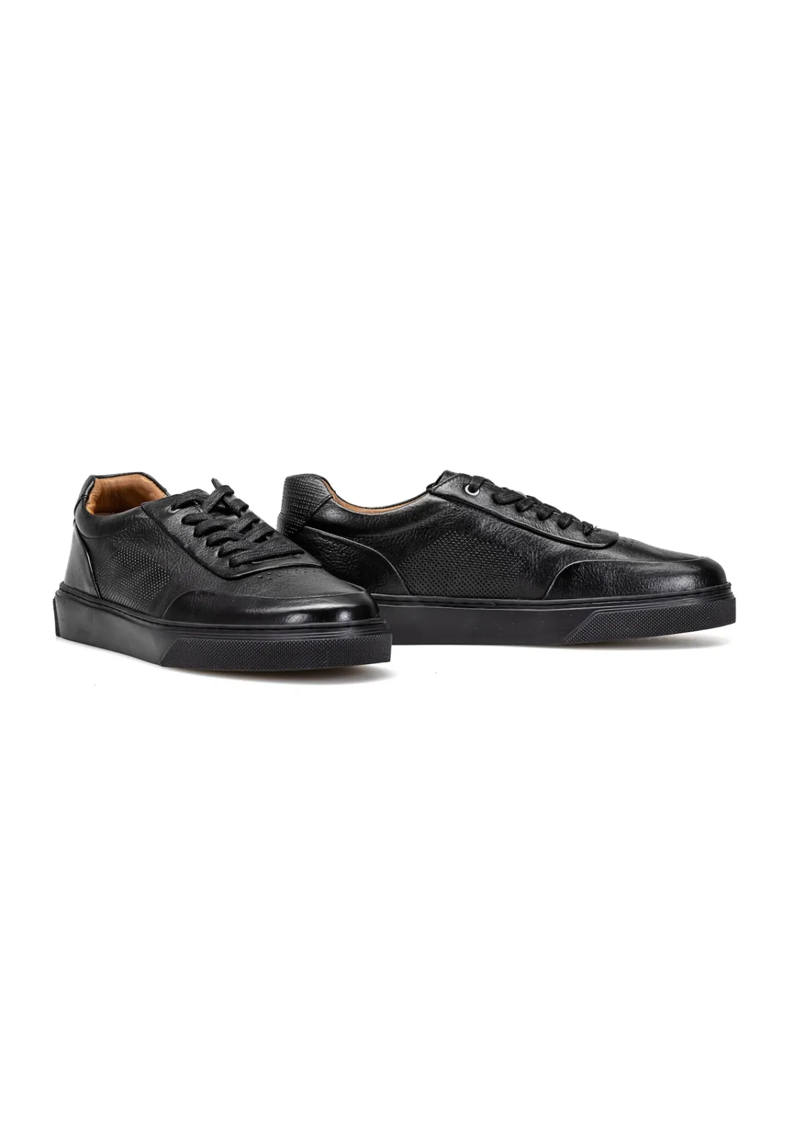 Czarne skórzane sportowe buty męskie
