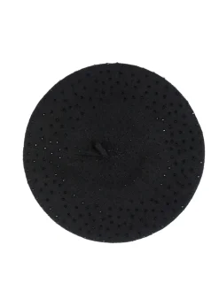 Czarny beret zimowy damski