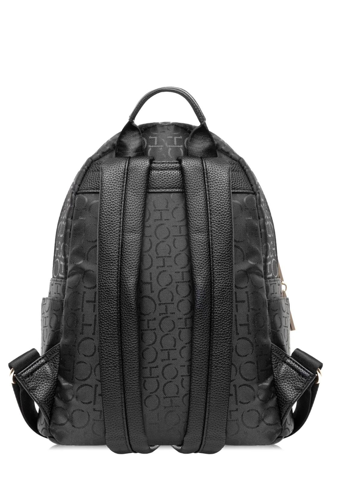 Czarny plecak damski z monogramem