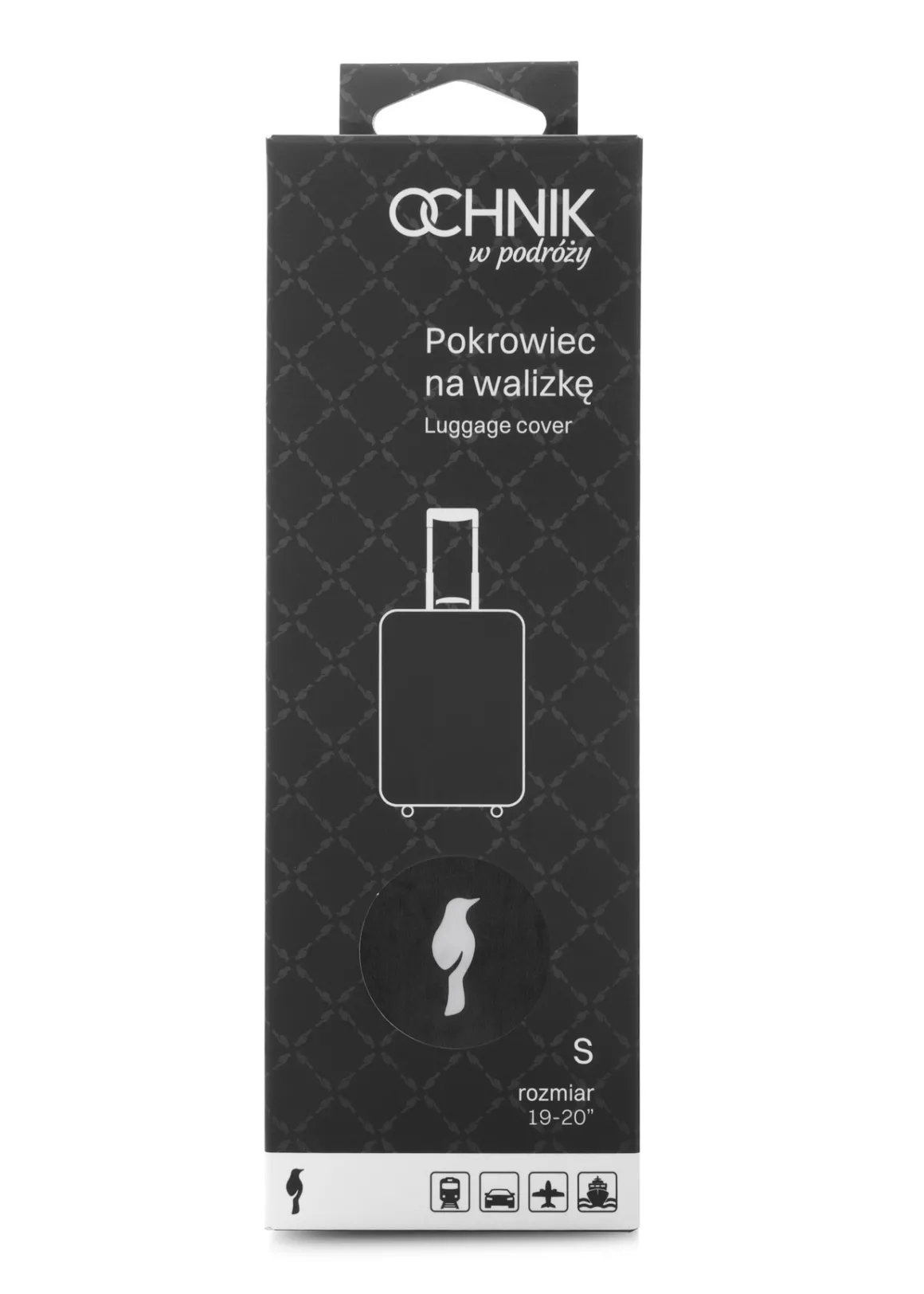 Czarny pokrowiec na małą walizkę