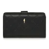 Czarny portfel damski w tłoczony wzór