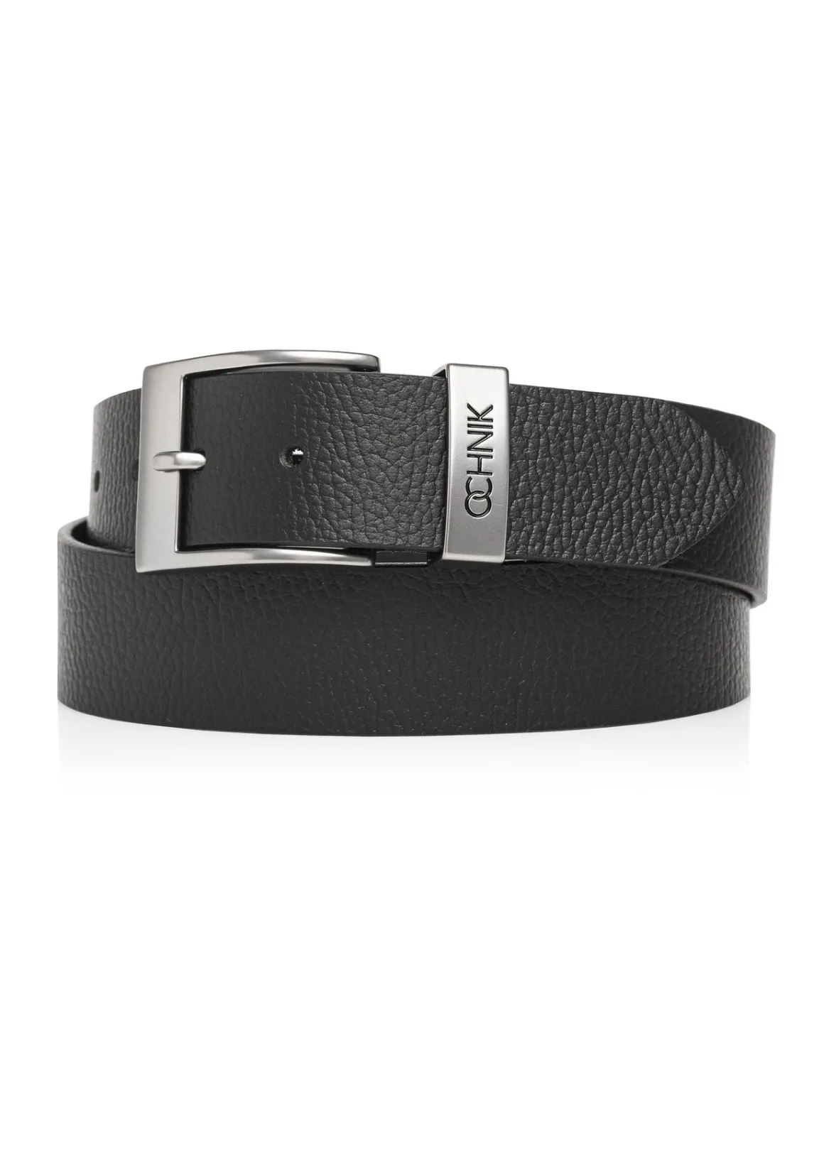 Czarny skórzany pasek męski