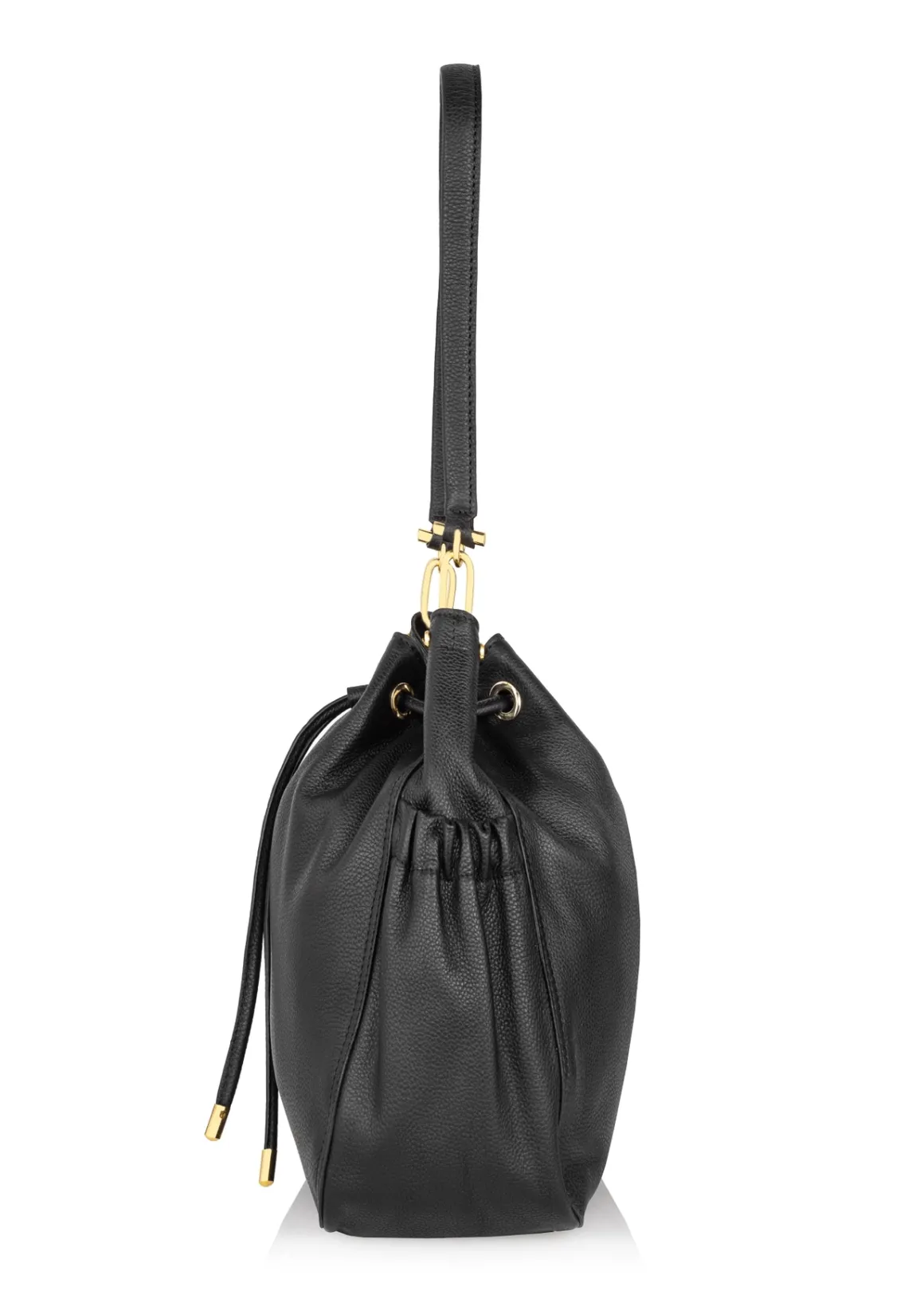 Czarny skórzany worek damski