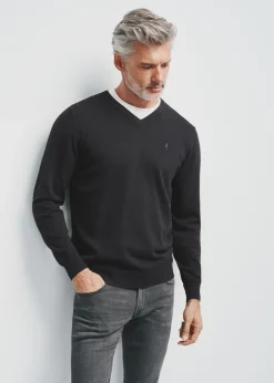 Czarny sweter męski z logo