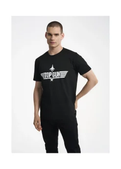 Czarny T-shirt męski TOP GUN