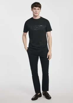 Czarny t-shirt męski z nadrukiem