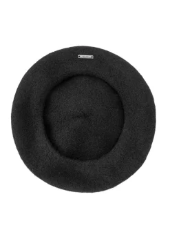 Czarny wełniany beret damski