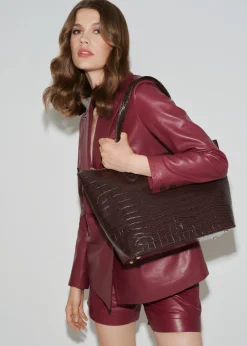 Damska brązowa torebka shopper skórzana