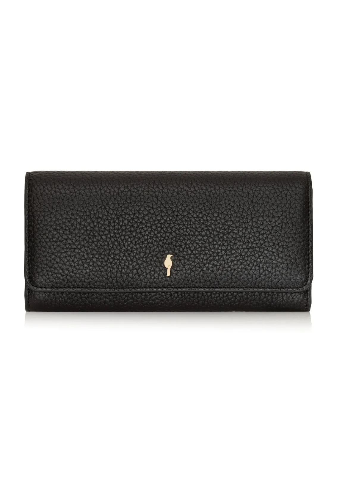 Duży czarny skórzany portfel damski