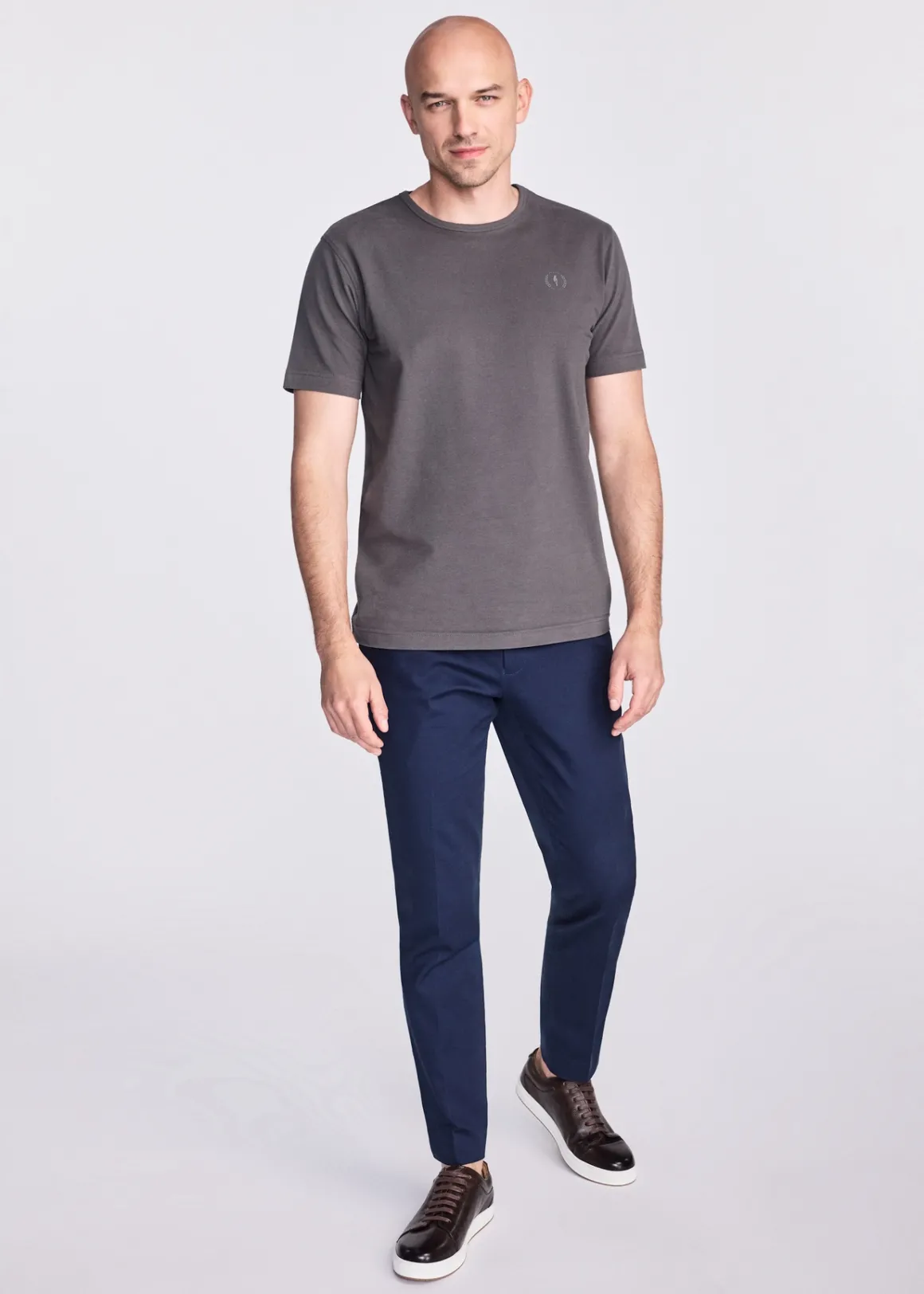 Grafitowy bawełniany t-shirt męski