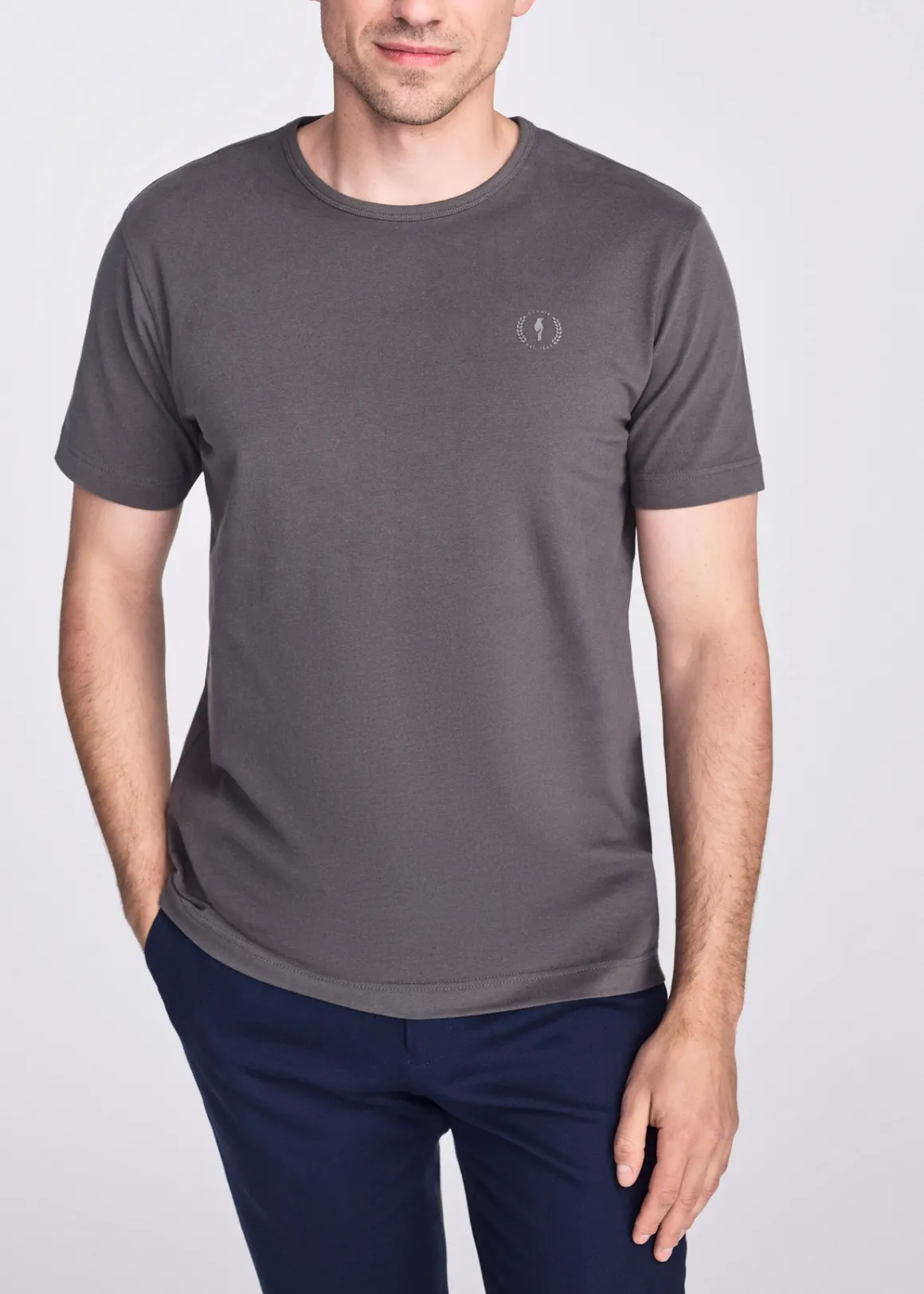 Grafitowy bawełniany t-shirt męski