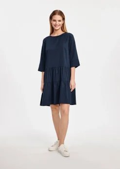 Granatowa sukienka typu baby doll