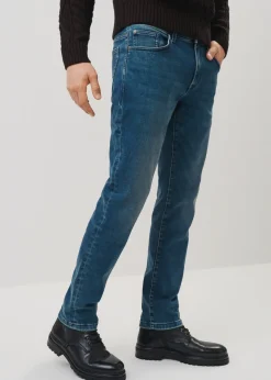 Granatowe jeansy męskie w stylu vintage