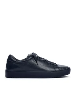 Granatowe skórzane buty sportowe