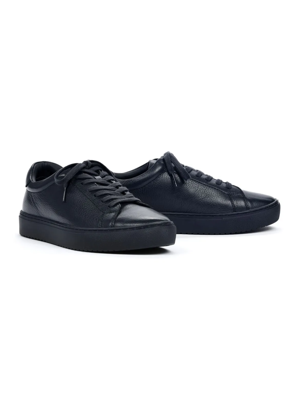 Granatowe skórzane buty sportowe